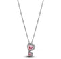 The Pink Celestial Sparkling Double Heart Drop Necklace