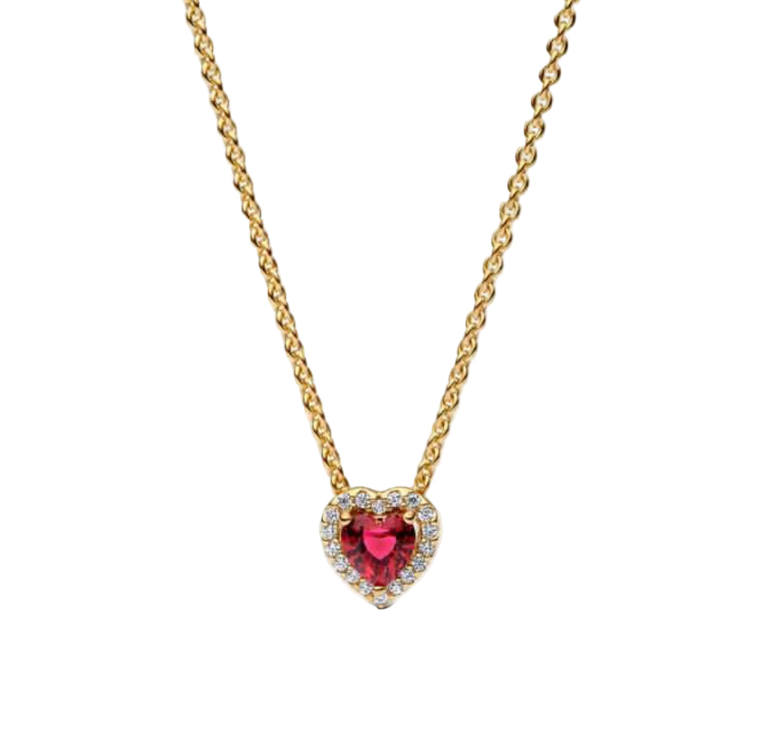 The Gold Limited Edition Christmas Red Heart Pendant Necklace