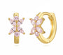 The Gold Small Pink Butterfly Hoops