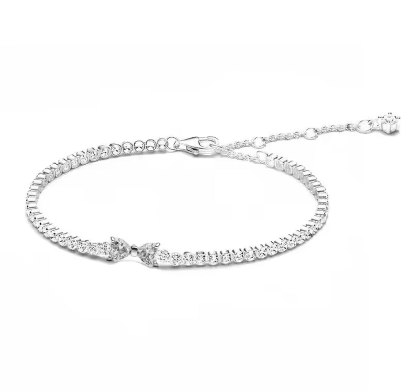 The Sparkling Silver Bow Tennis Bracelet