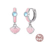 The Silver Baby Pink Sea Shell Gem Huggies