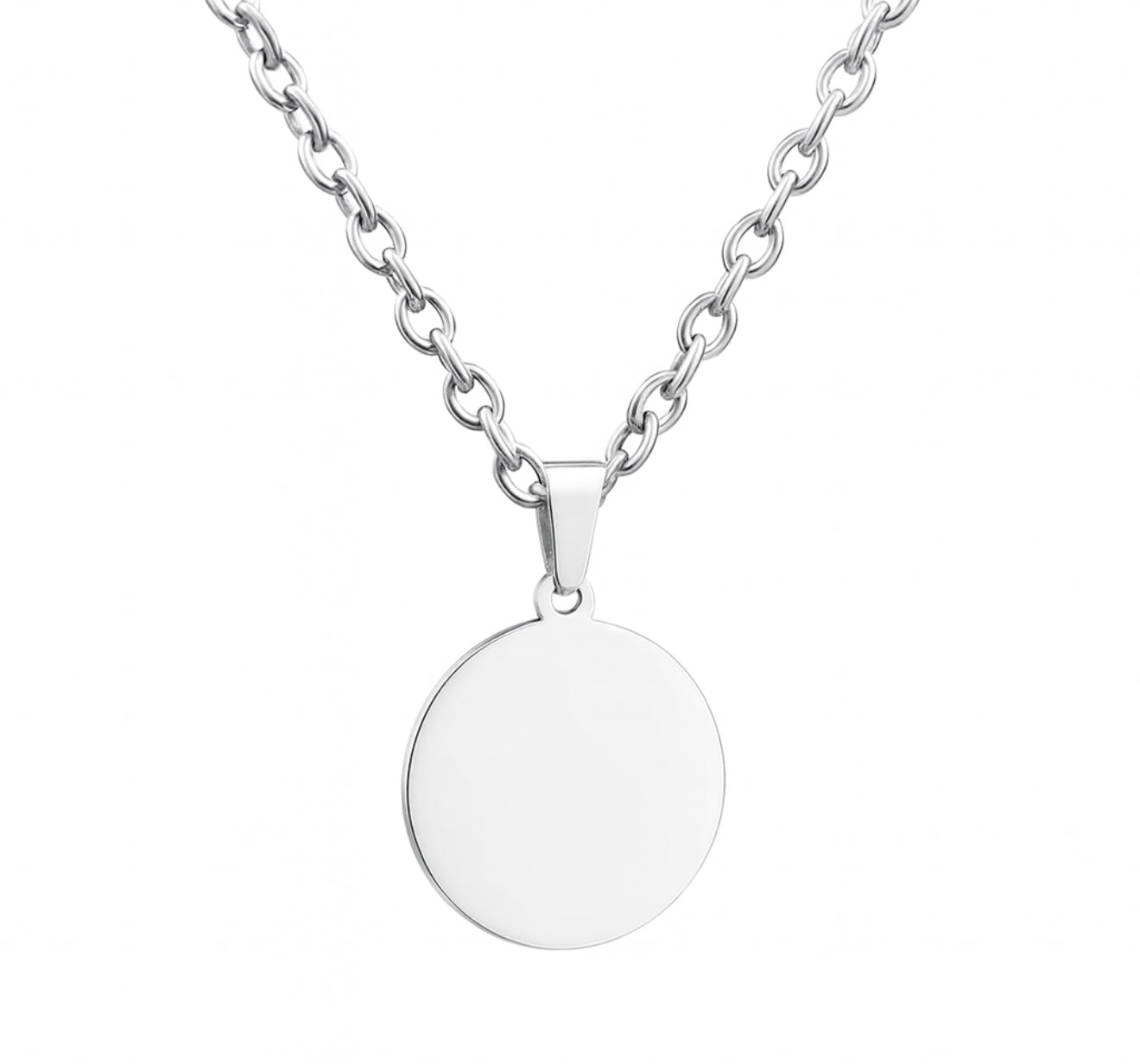 The Silver Engravable Aura Coin Necklace