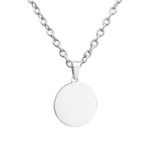 The Silver Engravable Aura Coin Necklace