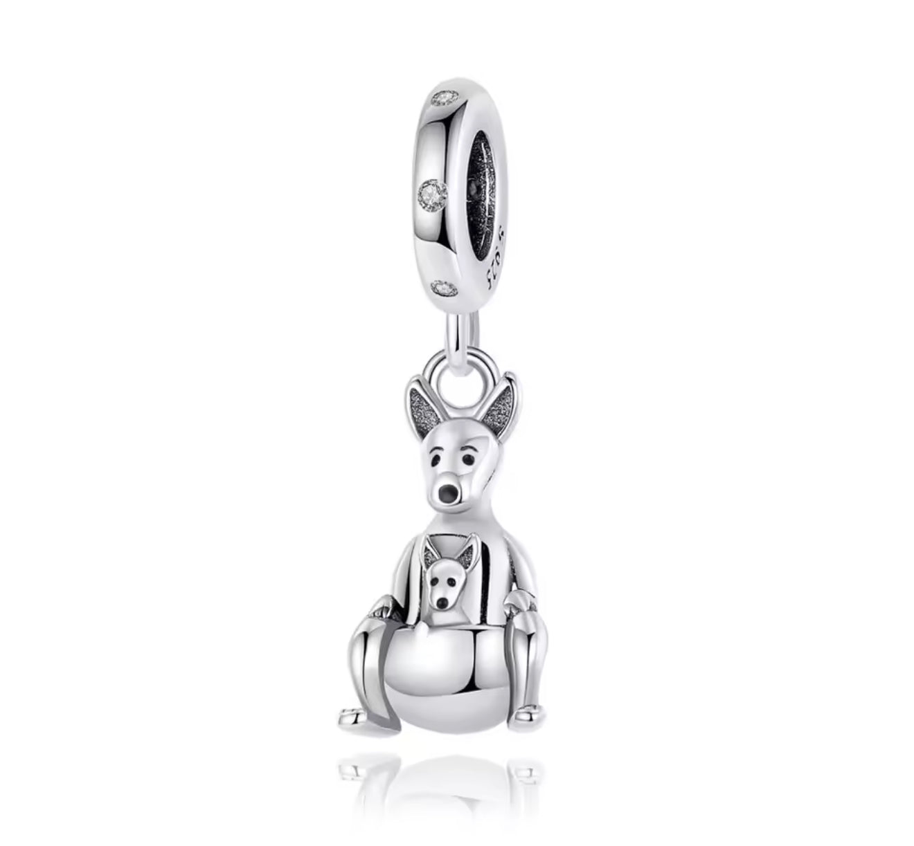 The Silver Kangaroo & Joey Charm