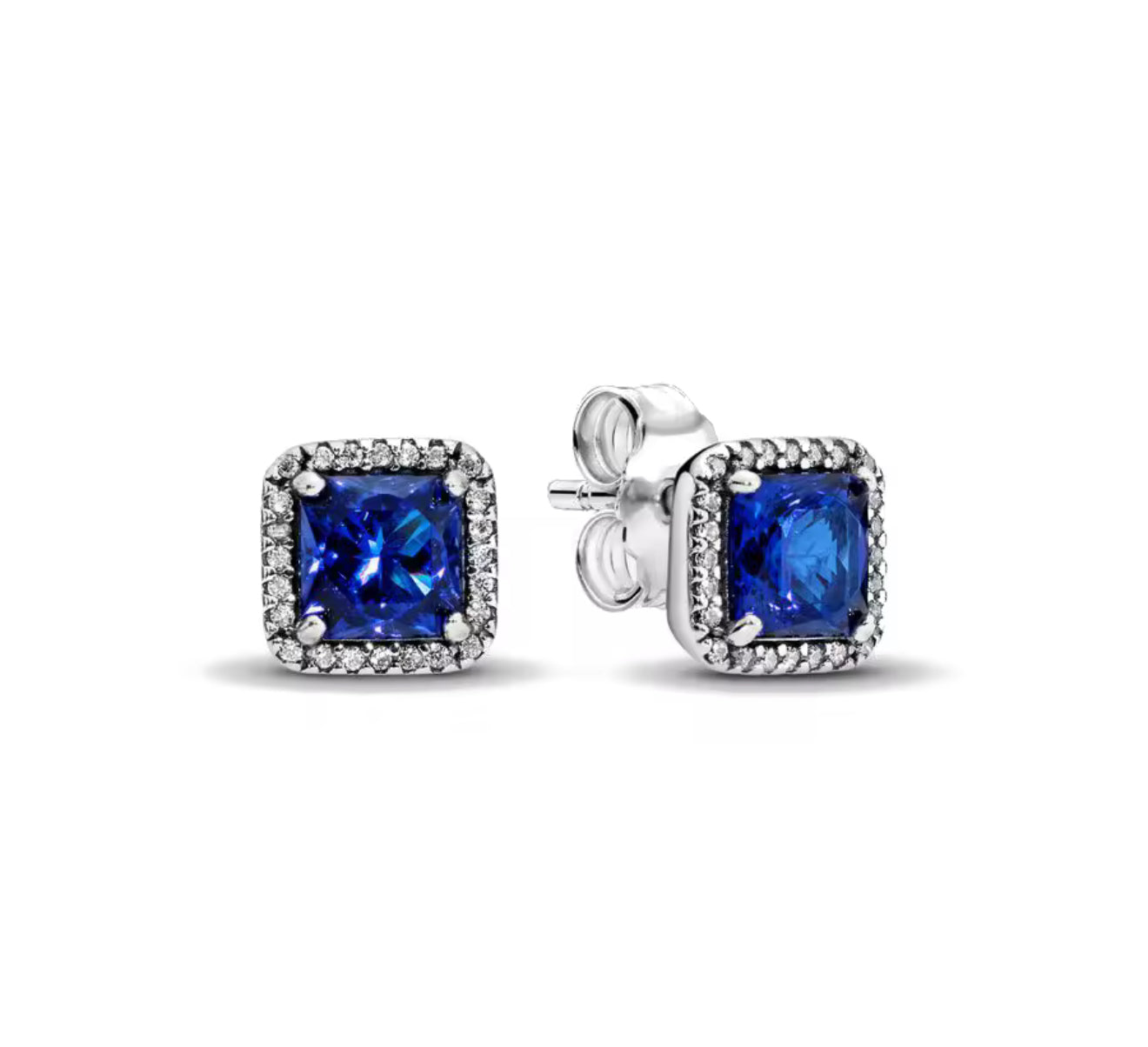 The Royal Blue Luxury Diamanté Pendant Stud Earrings