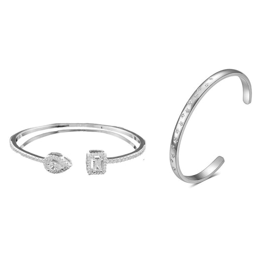 The Premium Silver Opaline Halo Bangle