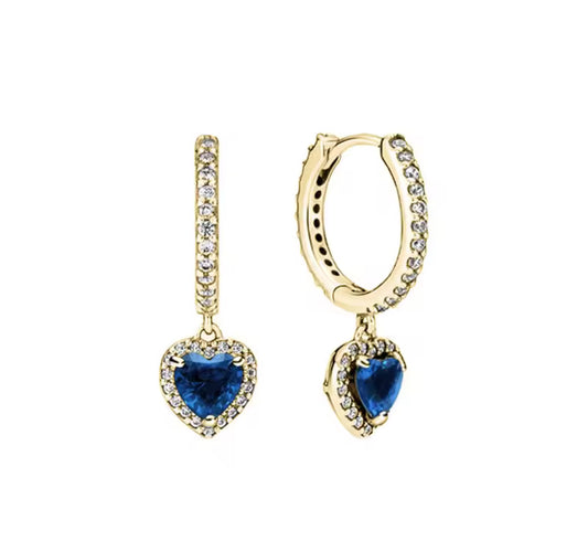 The Gold Dark Blue Celestial Heart Huggies