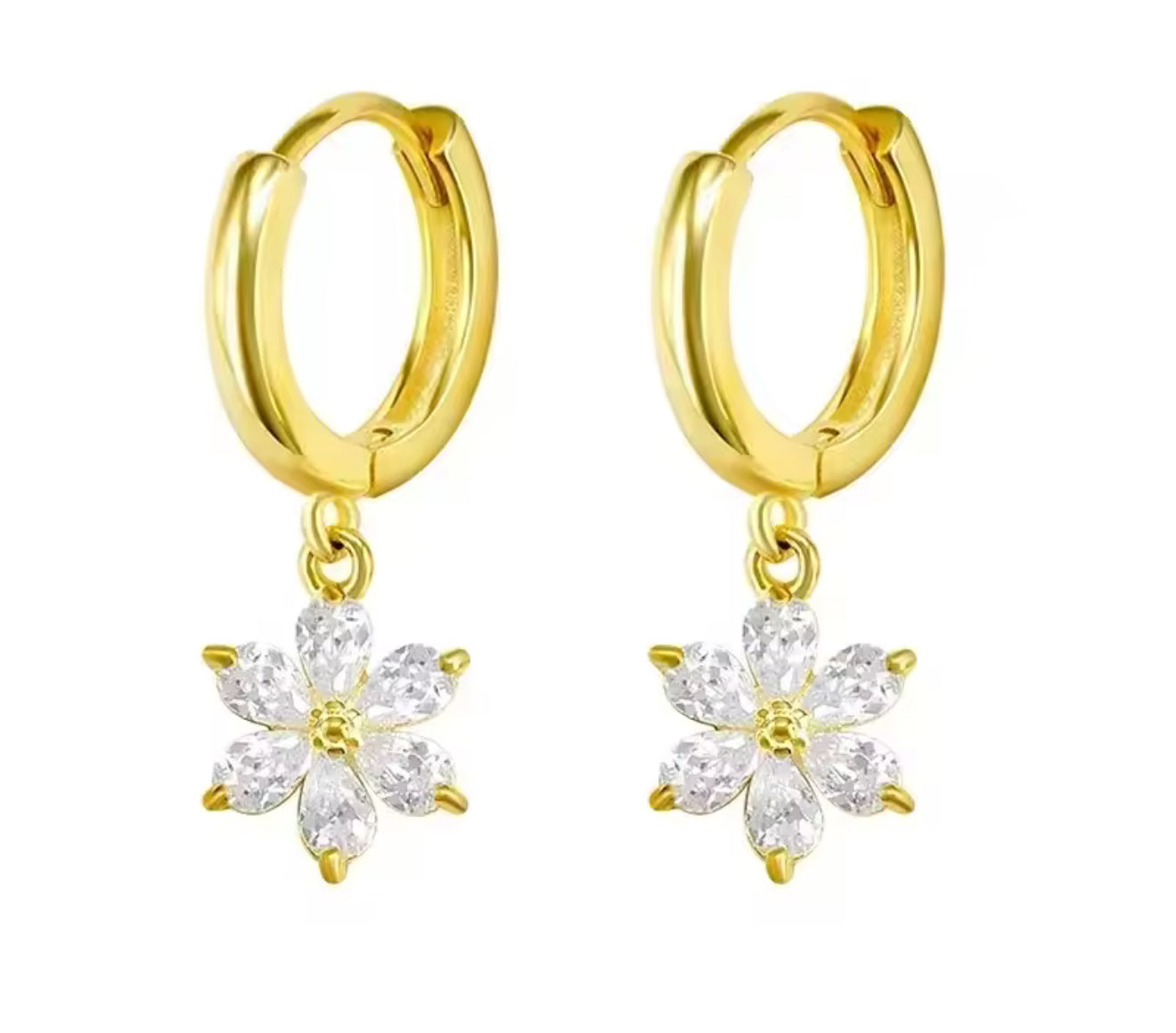 The Gold Sparkling Diamanté Daisy Flower Huggies