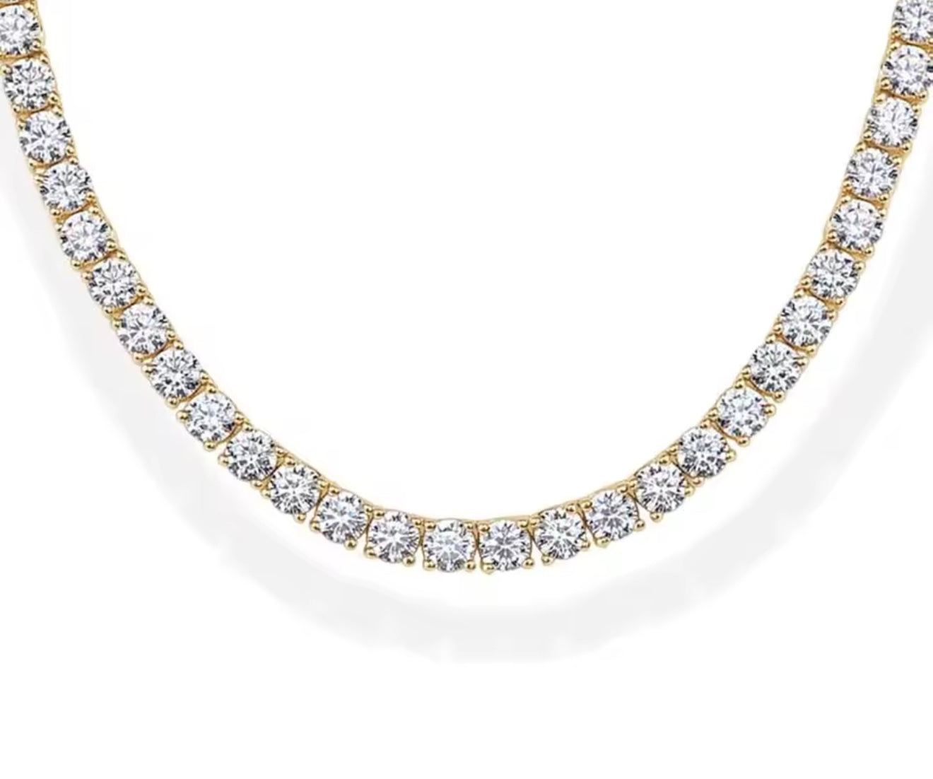 The Gold Chunky Sparkling Iris Tennis Necklace