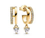 The Gold Solène Solitaire Heart Dangle Earrings