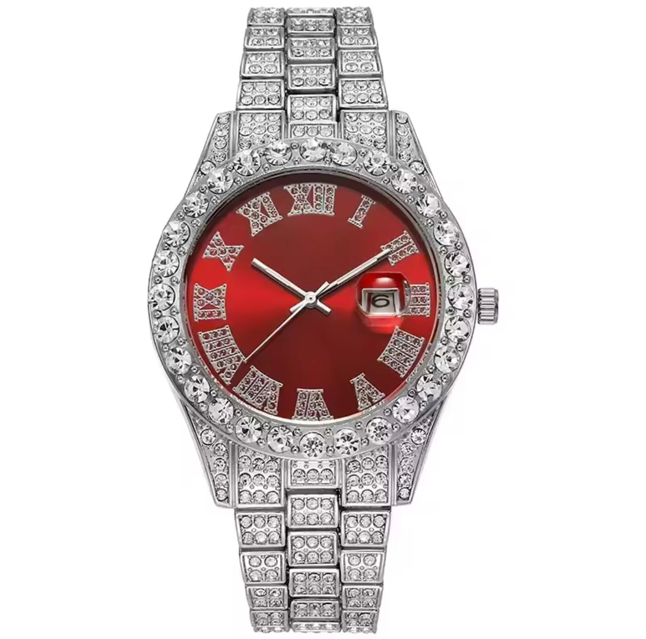 The Silver Limited Edition Christmas Red Bling Face Watch