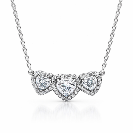 The Silver Silversoul Triple Heart Necklace