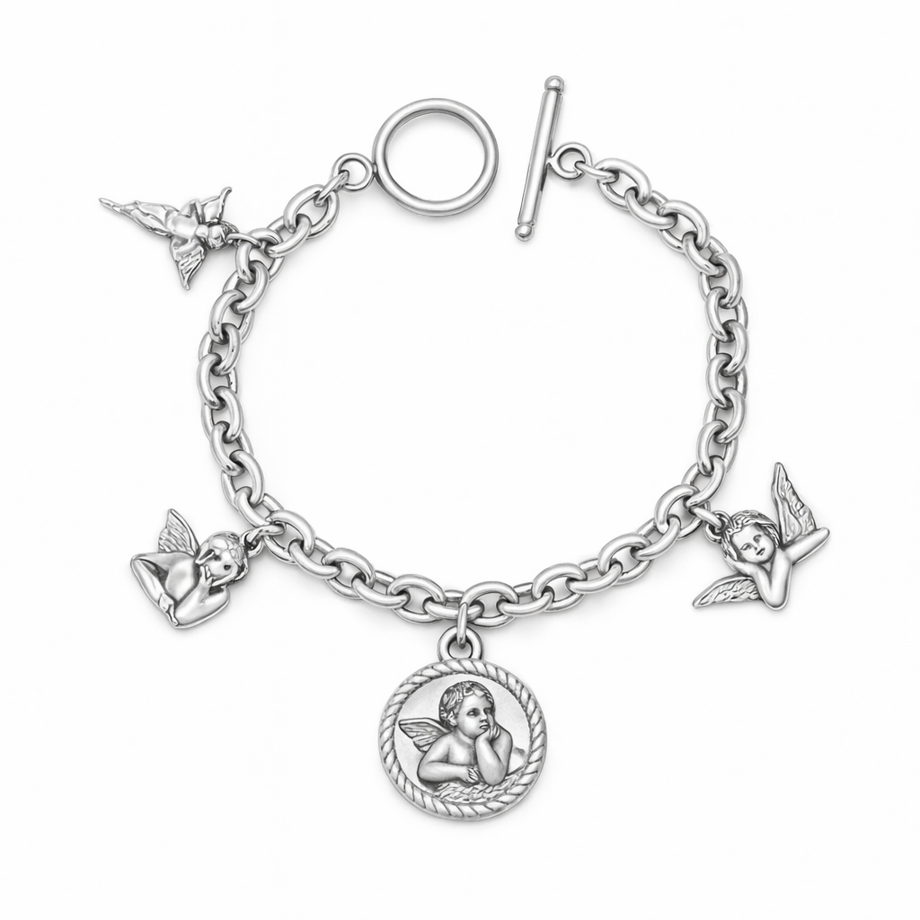 The Silver Seraphic Angel Whisper Charm Bracelet