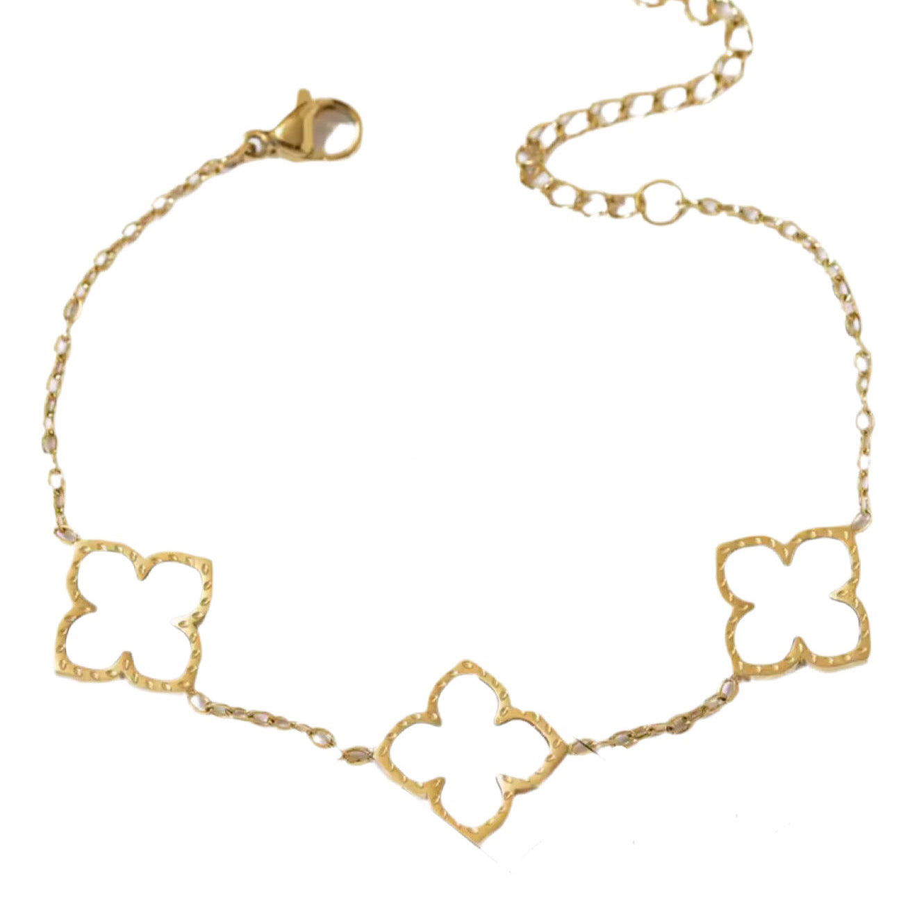 The Gold Dreamy White Petals Flower Bracelet