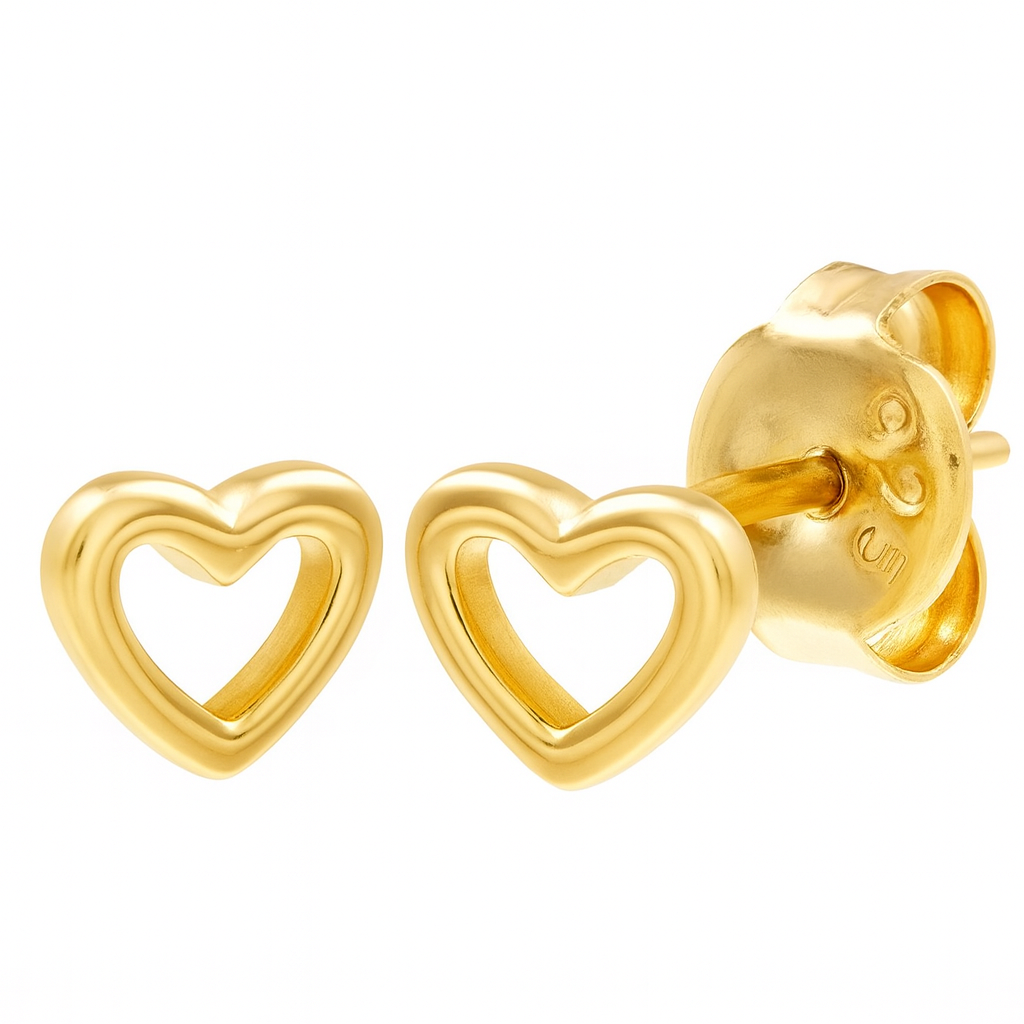 The Gold Dainty Love You Heart Stud Earrings