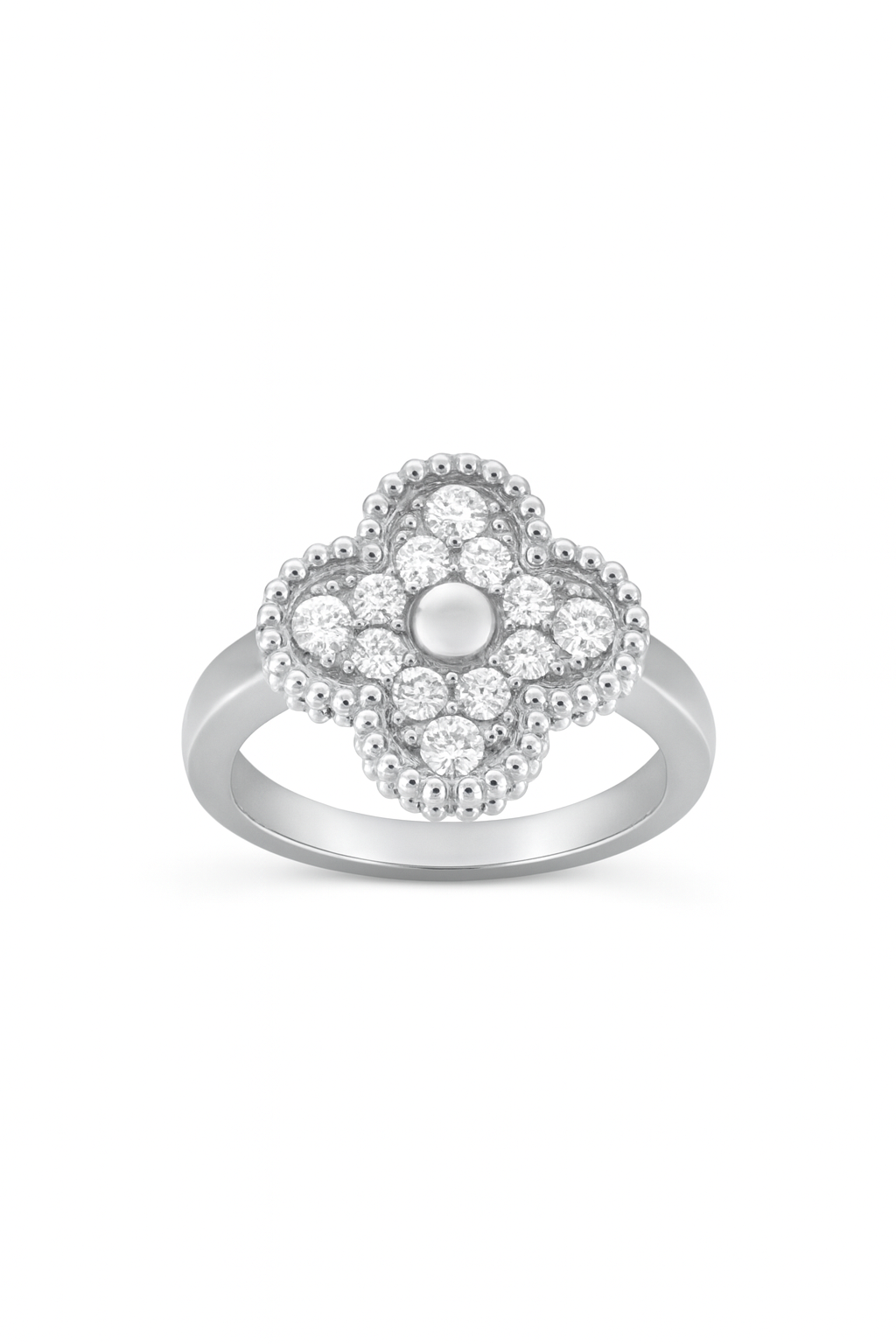The Silver Sparkling Fortuna Bloom Flower Ring