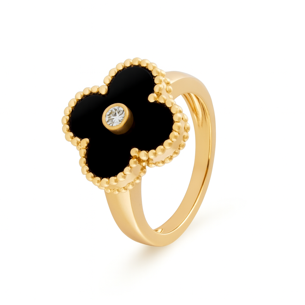 The Black Aurora Flower Ring