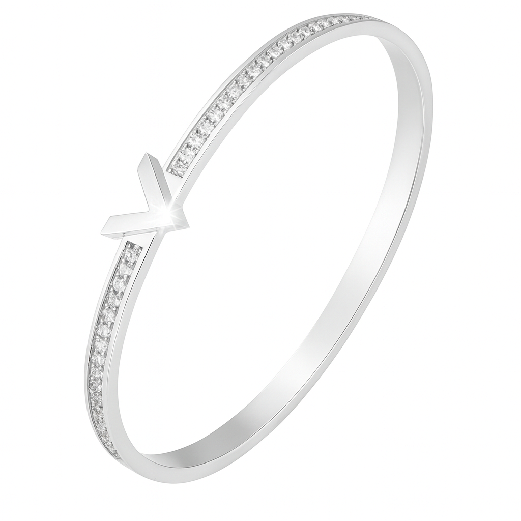 The Silver Sparkling Veva Bangle