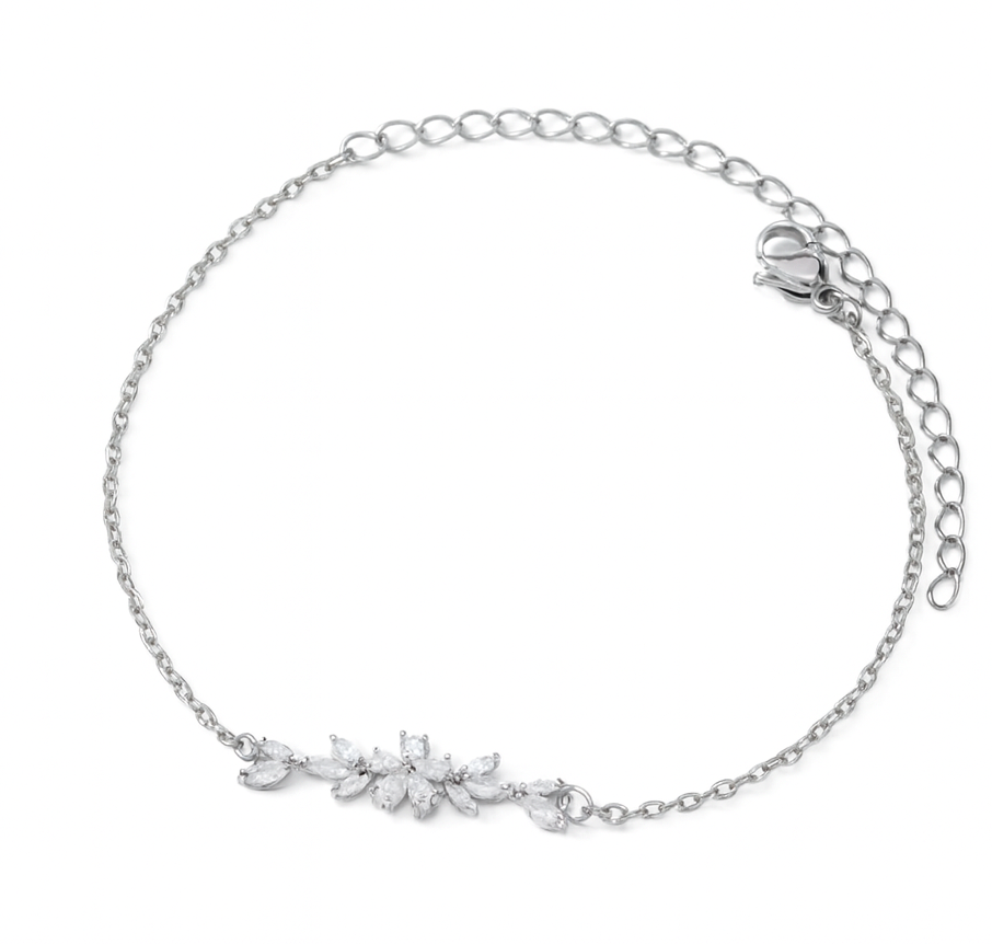 The Silver Dainty Rapunzel Floral Bracelet