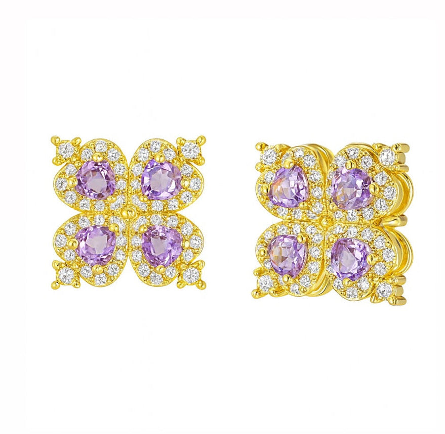 The Gold Rapunzel Anxiety Spinnable Flower Stud Earrings