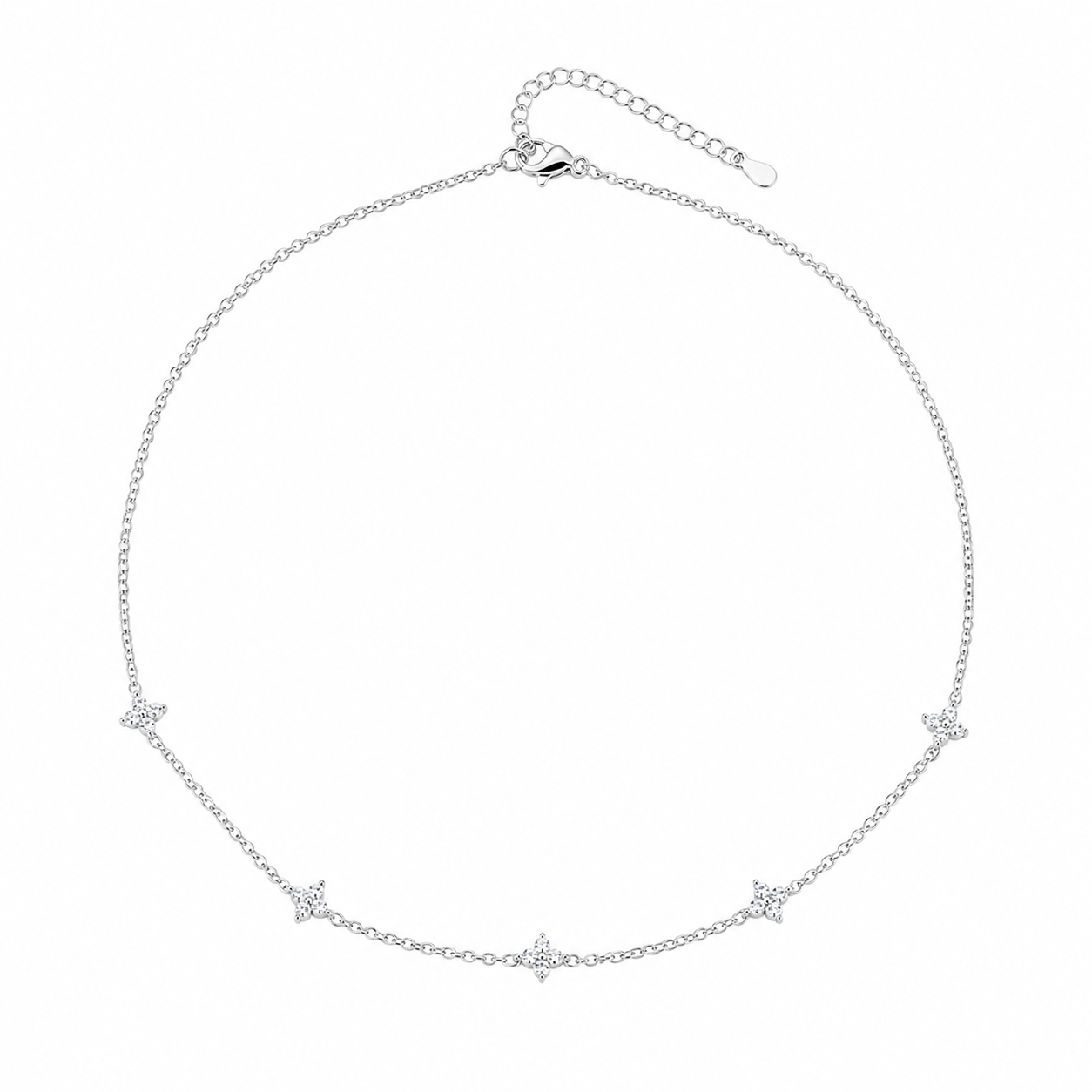 The Silver Dainty Luna Flower Necklace