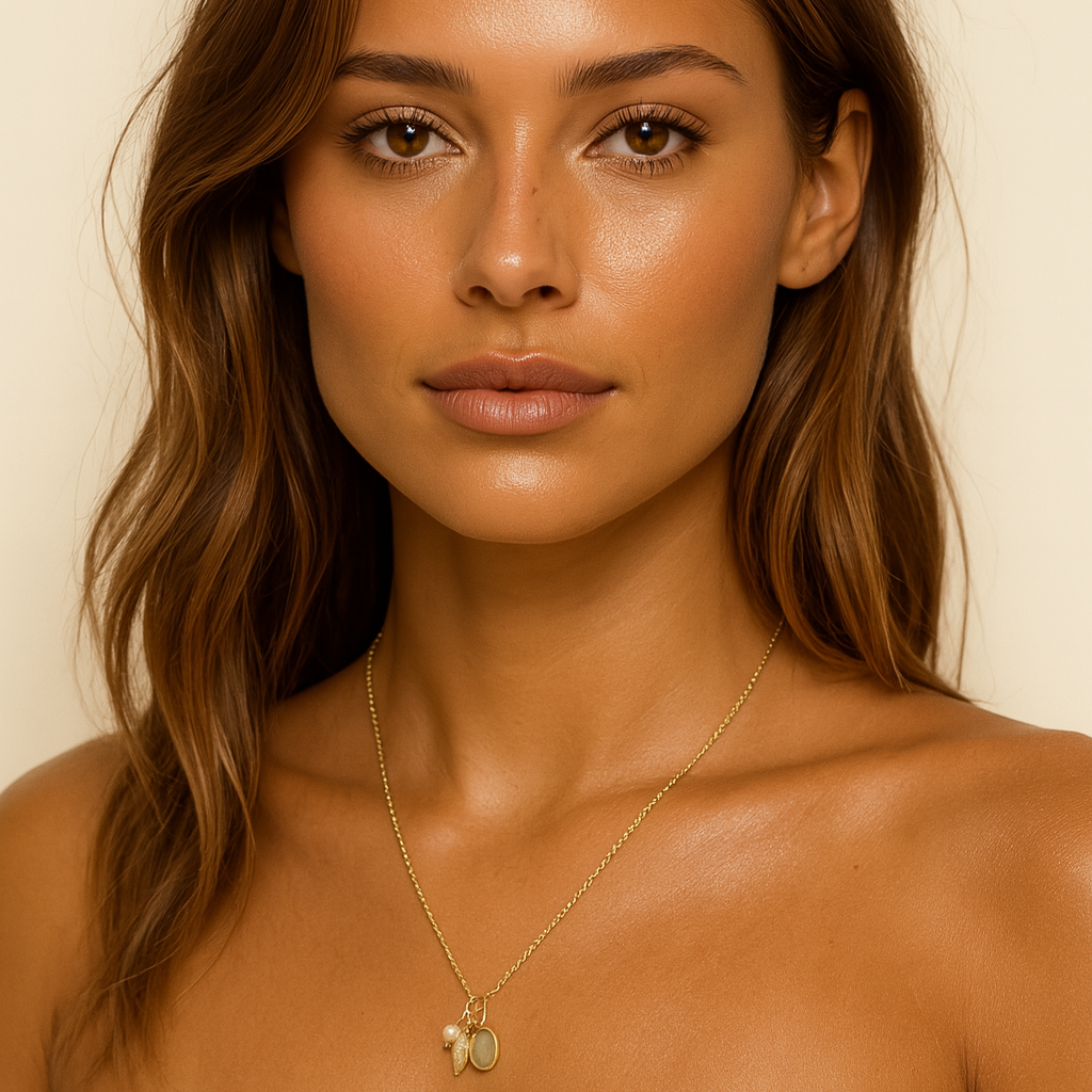 The Gold Olive Green Seashell Of Dreams Necklace