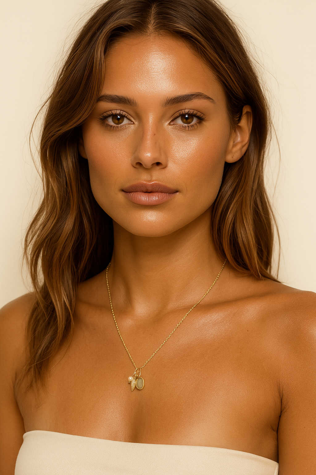 The Gold Ocean’s Embrace Emerald & Pearl Necklace