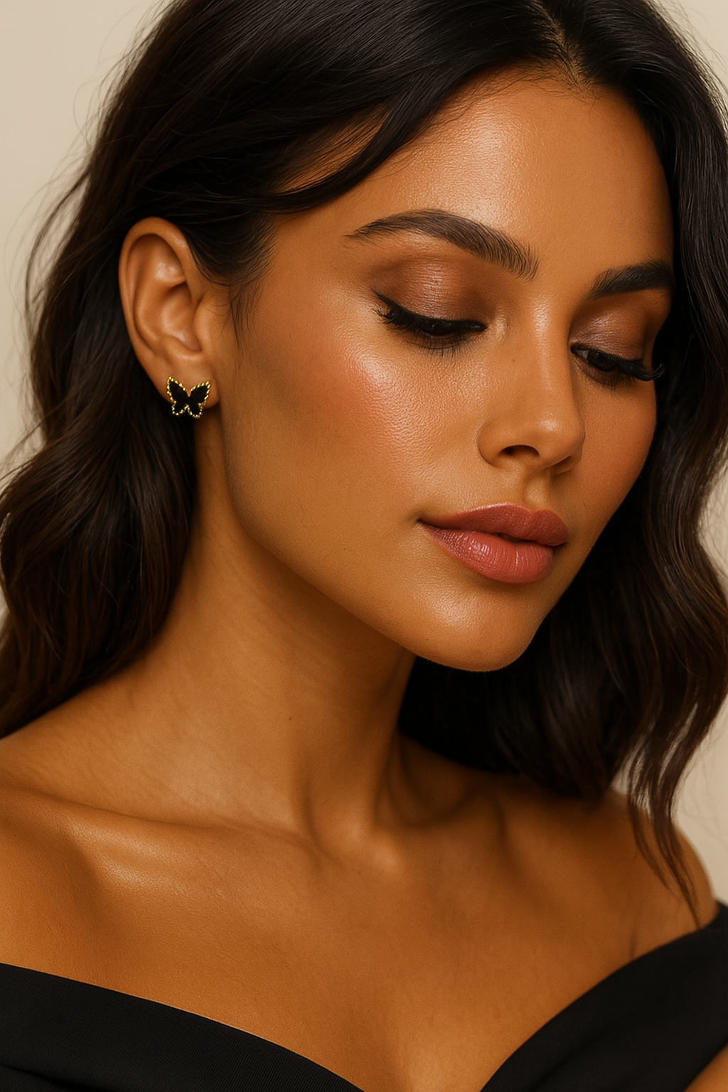 The Golden Black Magic Butterfly Earrings