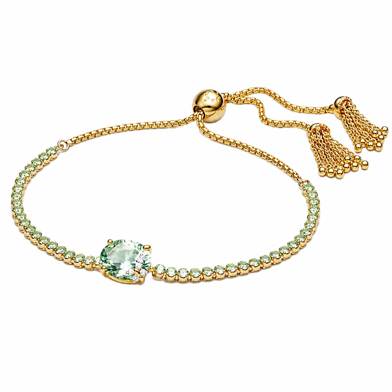 The Gold Limited Edition Green Butterfly Adjustable Tennis Bracelet