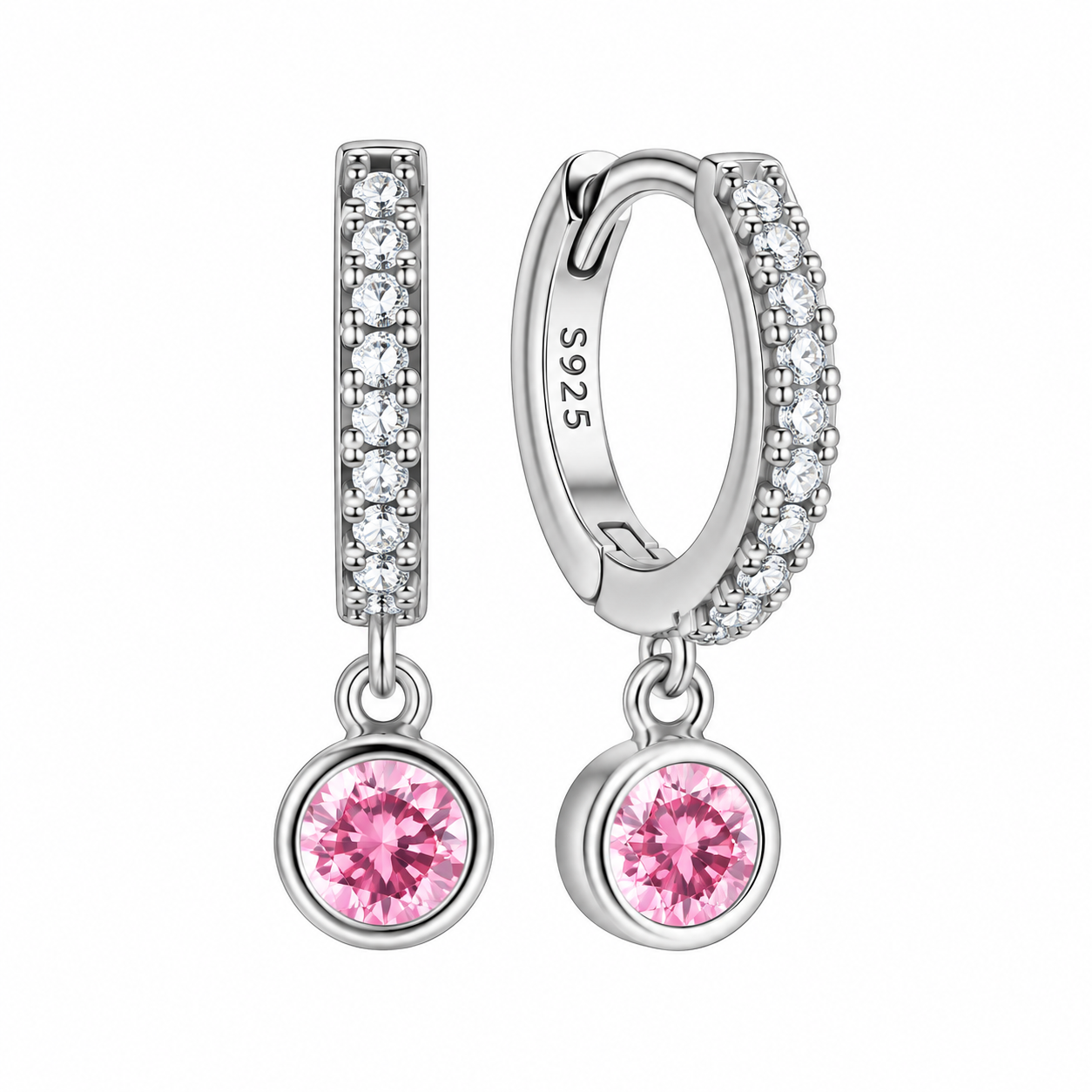 The Silver Rosé Pink Drop Huggies