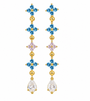 The Gold Azuré Blue Luna Flower Drape Studs