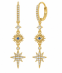 The Gold Luxury Evil Eye North Star Dangle Huggies