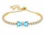 The Gold Icy Blue Bow Grace Tennis Bracelet