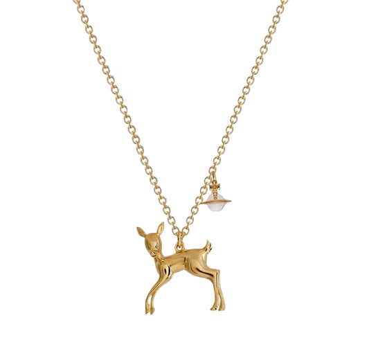 The Gold Enchanted Deer Necklace
