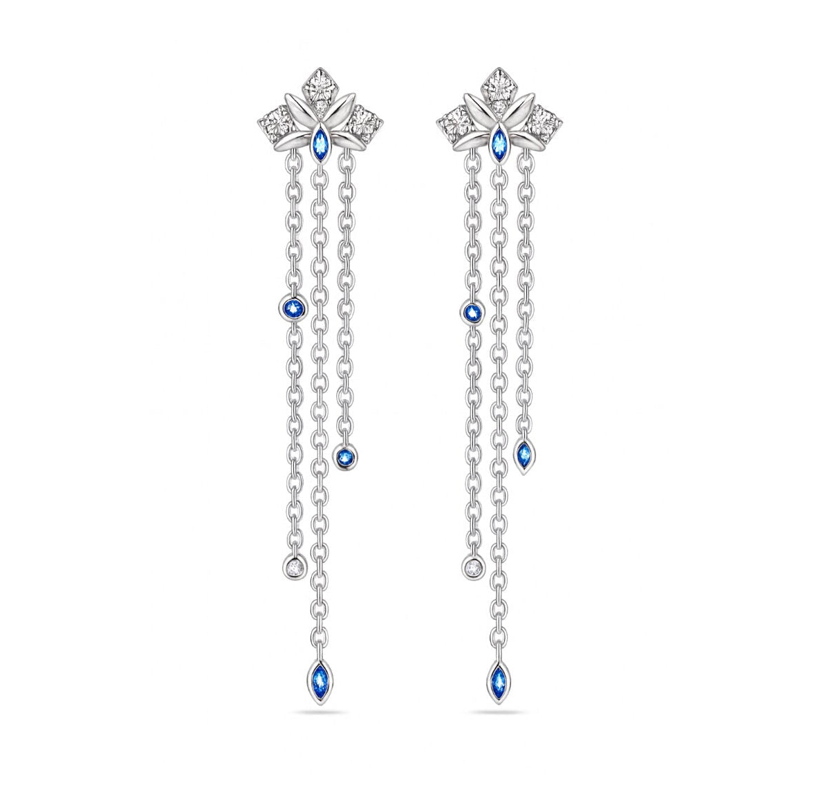The Silver Winterfall Cascade Earrings