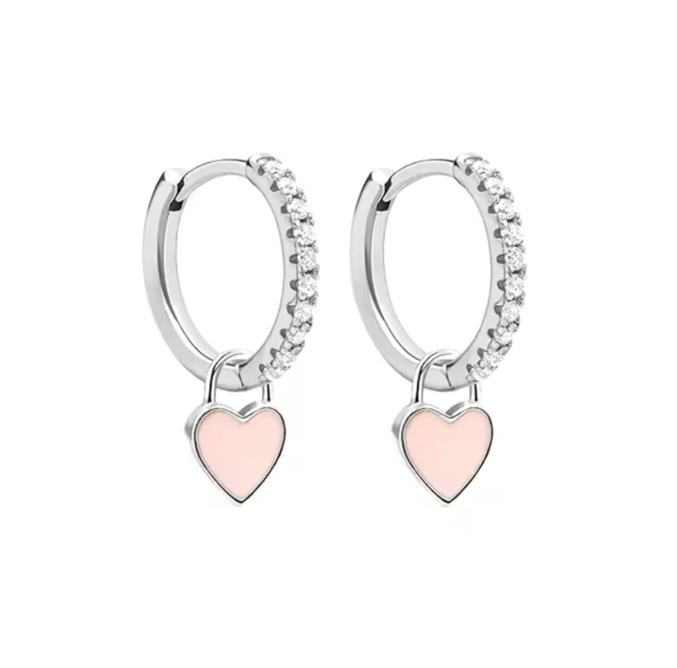 The Silver New York Tif Heart Huggies