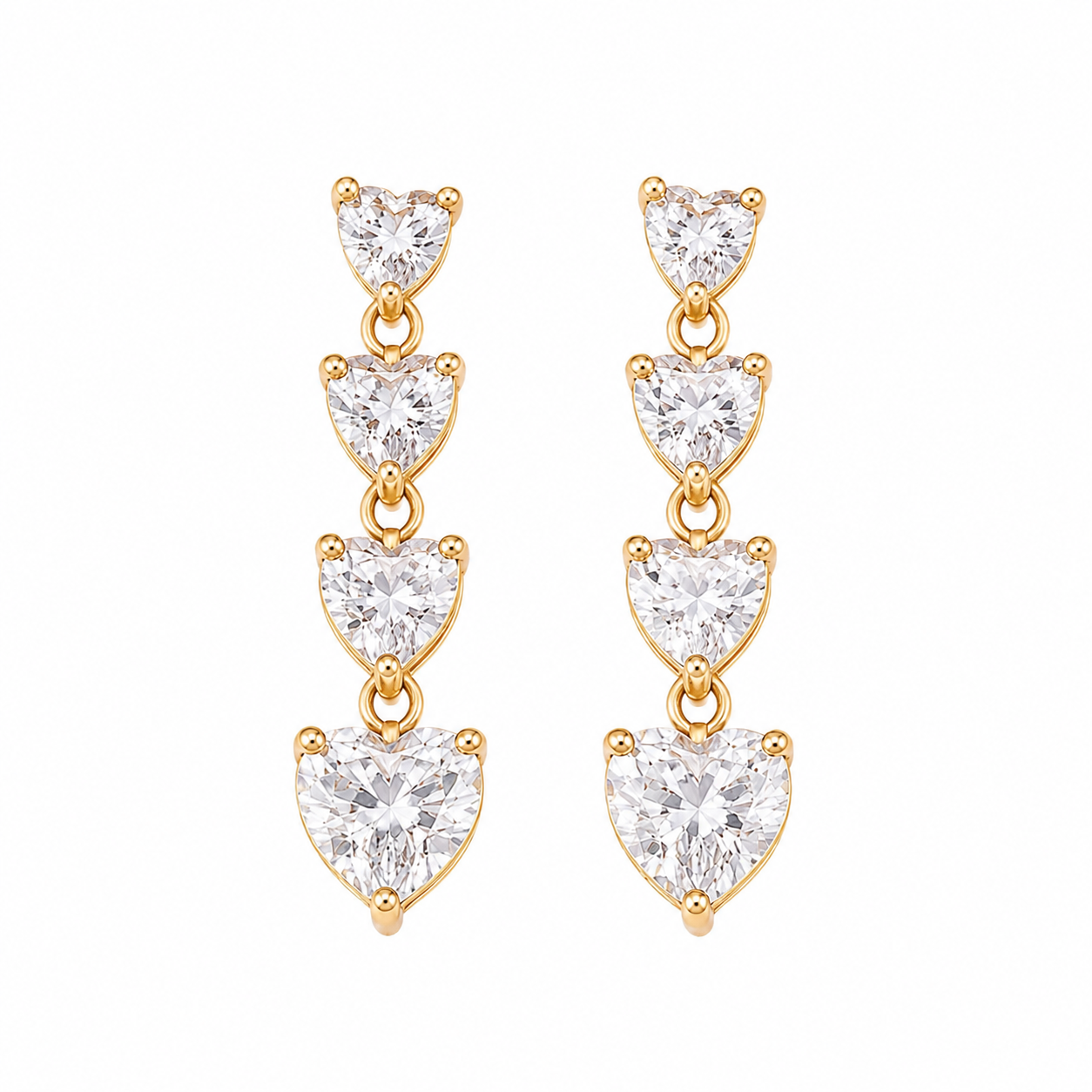 The Gold Ariana Grande Heart Drape Studs