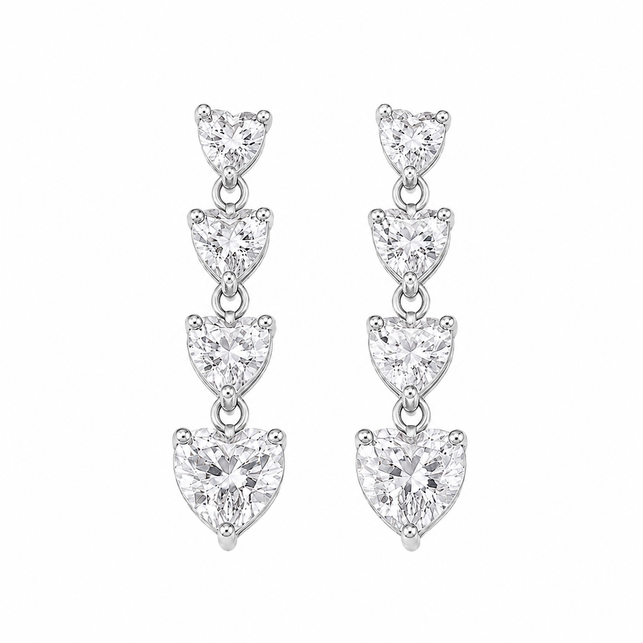 The Silver Ariana Grande Heart Drape Studs
