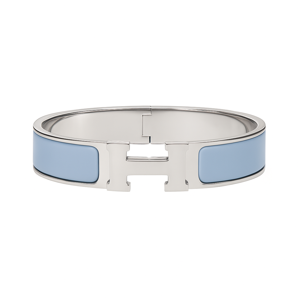 The Silver Icy Blue Luxury H Bangle