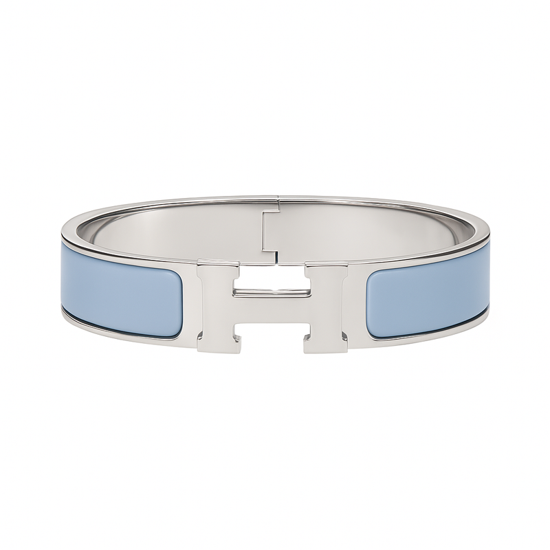 The Silver Icy Blue Luxury H Bangle