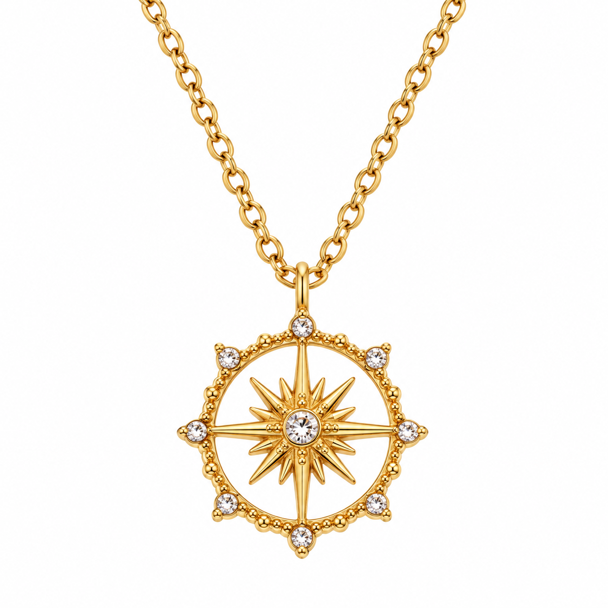 The Gold Shining North Star Pendant Necklace