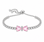 The Silver Baby Pink Bow Grace Tennis Bracelet