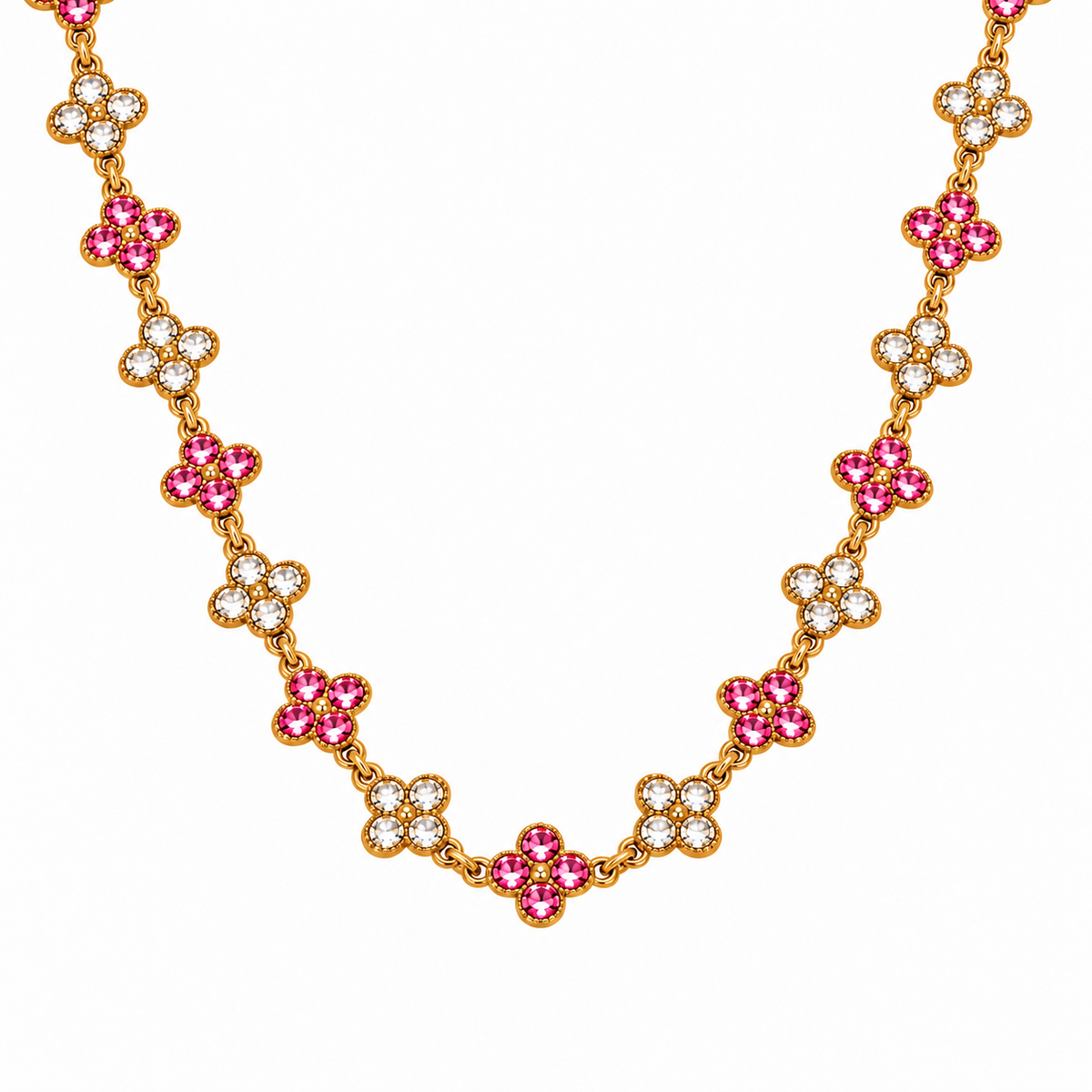 The Veva Sparkling Gemstone Petals Sahara Necklace