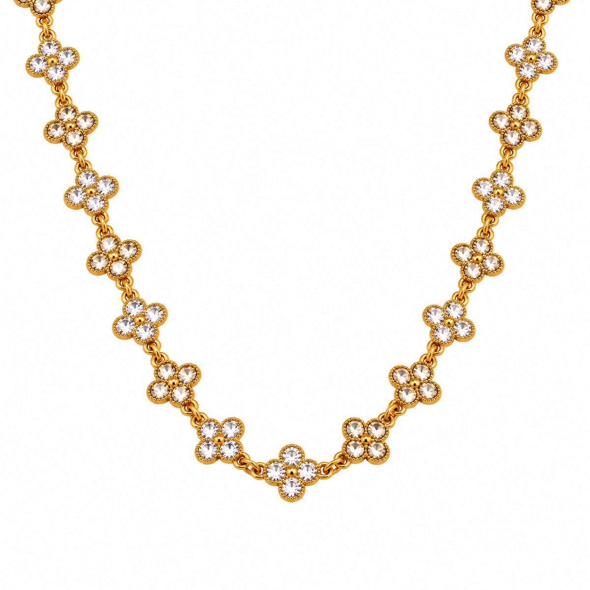 The Veva Sparkling Gemstone Petals Sahara Necklace