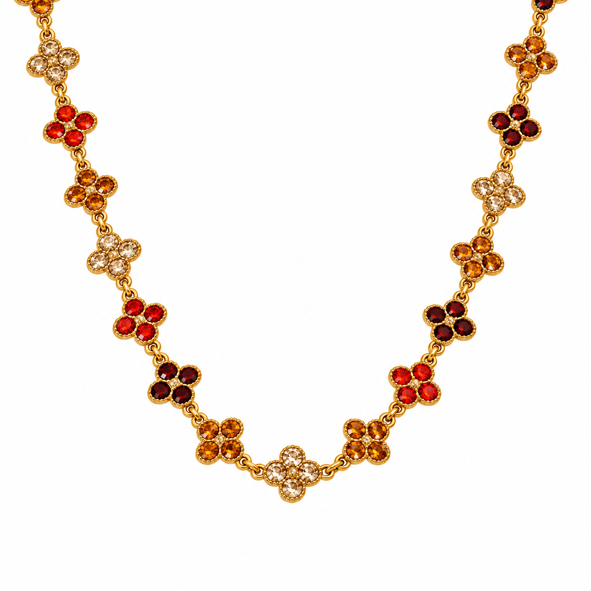 The Veva Sparkling Gemstone Petals Sahara Necklace