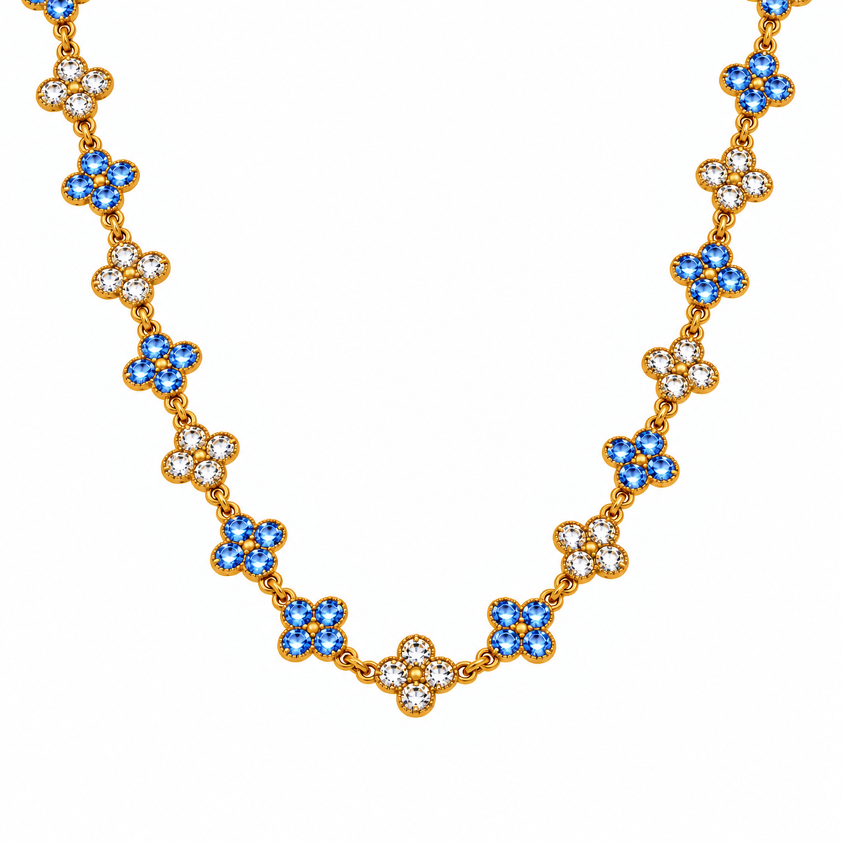 The Veva Sparkling Gemstone Petals Sahara Necklace