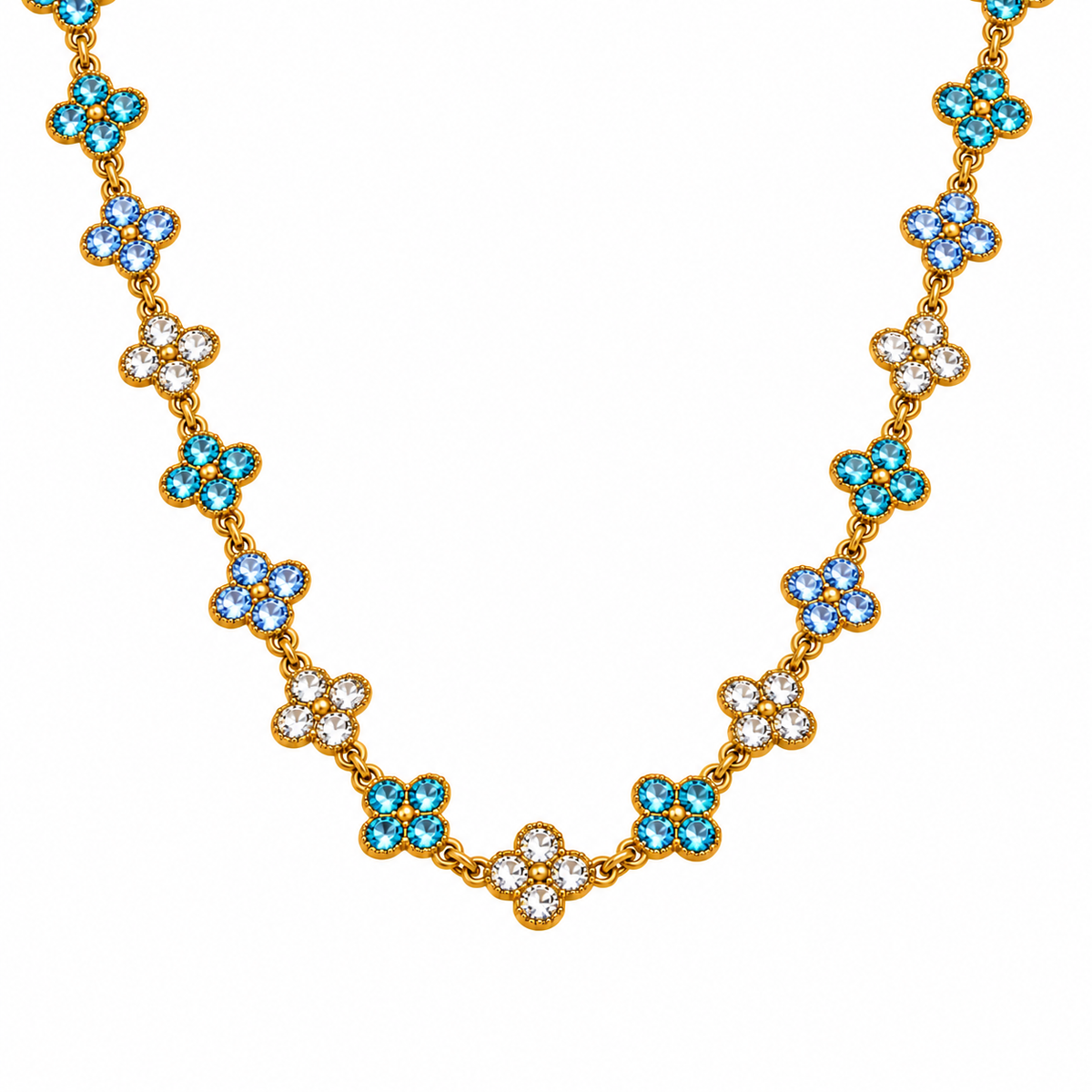 The Veva Sparkling Gemstone Petals Sahara Necklace