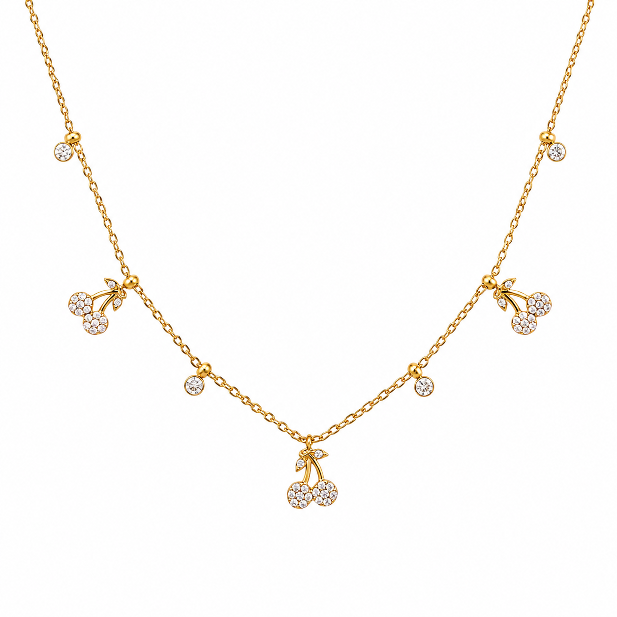 The Gold Oui Cherry Charm Necklace