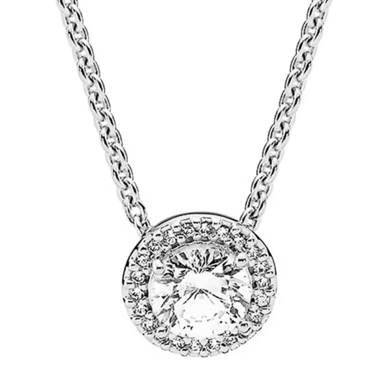 The Sparkling Halo Diamanté Gemstones Pendant Necklace