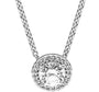 The Sparkling Halo Diamanté Gemstones Pendant Necklace